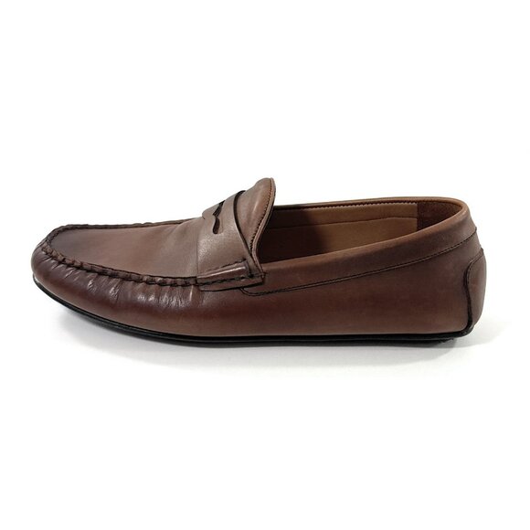 Allen Edmonds Size 12 D Super Sport Penny Loafers Brown Leather Slip On Driver
